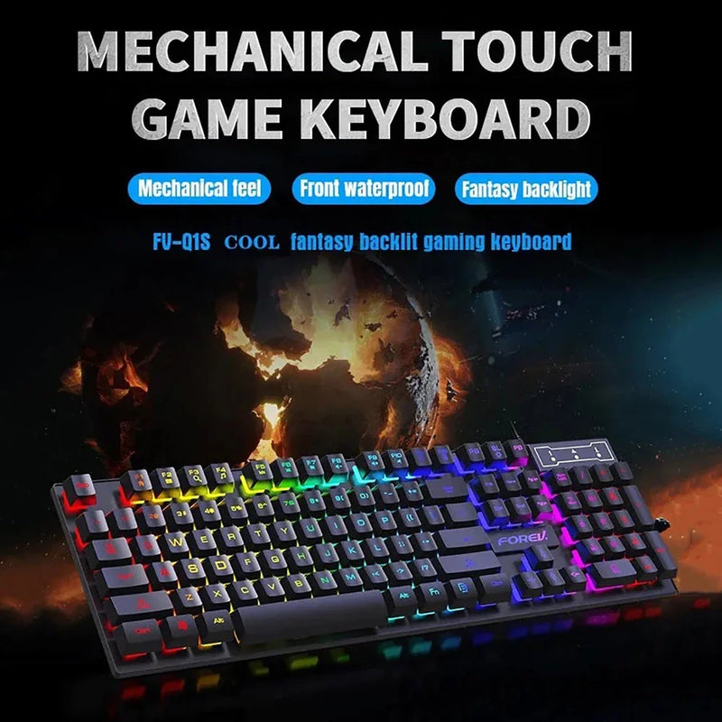 Teclado e mouse com léd